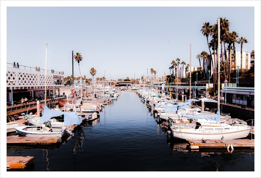 Boat with blue sky at Redondo beach California USA  Art Print by Timmy333