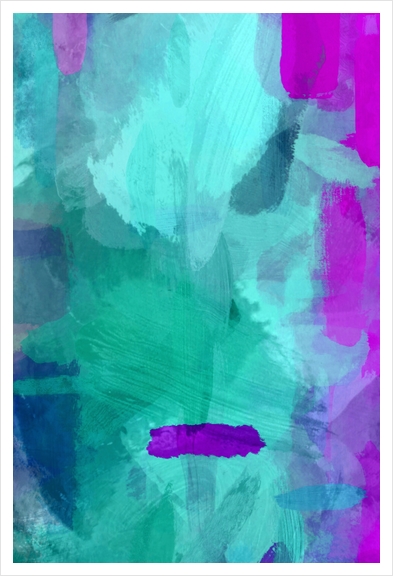 abstract splatter brush stroke painting texture background in blue purple Art Print by Timmy333