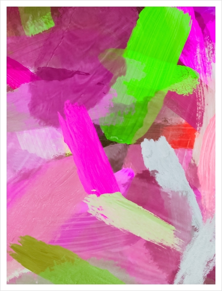 brush painting texture abstract background in pink green Art Print by Timmy333