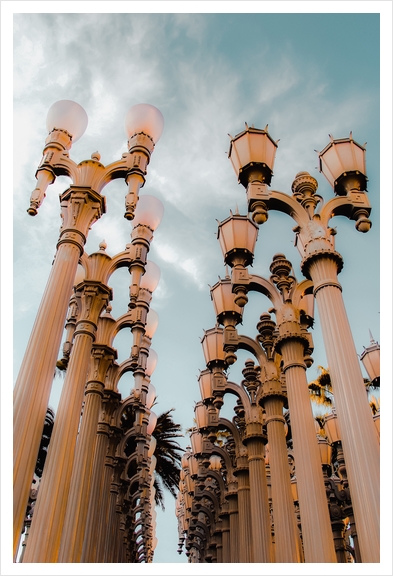 Urban Light LACMA Los Angeles California USA with blue sky Art Print by Timmy333