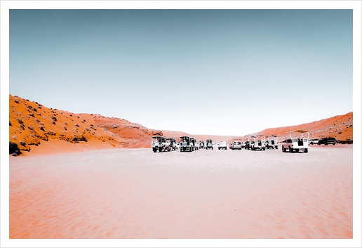 Sandy desert with blue sky at Antelope Canyon, Arizona, USA Art Print by Timmy333