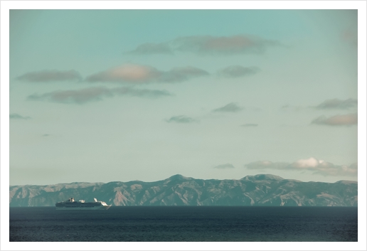 Ocean and mountains at Rancho Palos Verdes California USA Art Print by Timmy333