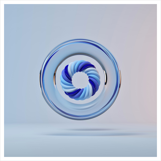 Circle Color Blue Art Print by Eugene Soloviev