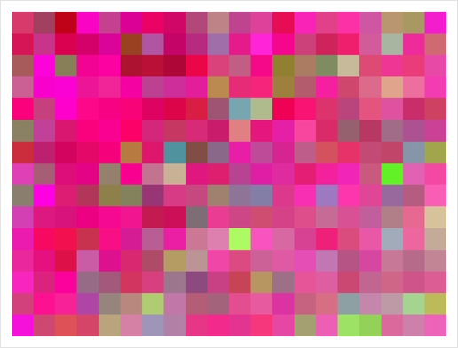 pink geometric square pixel pattern abstract background Art Print by Timmy333