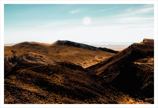 summer desert with blue sky at Red Rock Canyon state park, California, USA Art Print by Timmy333