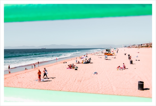 Summer beach at Manhattan beach California USA Art Print by Timmy333