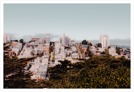 City view with blue sky at San Francisco California USA Art Print by Timmy333