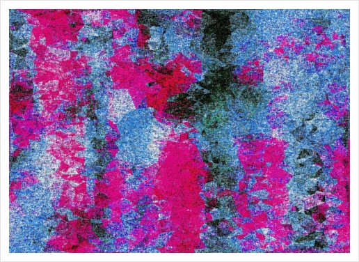 psychedelic painting texture abstract in pink and blue with noise and grain Art Print by Timmy333