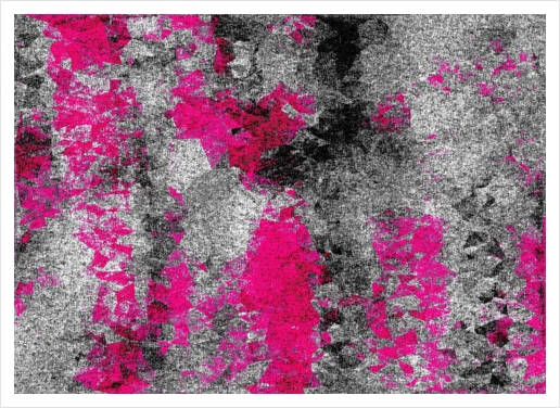 vintage psychedelic painting texture abstract in pink and black with noise and grain Art Print by Timmy333