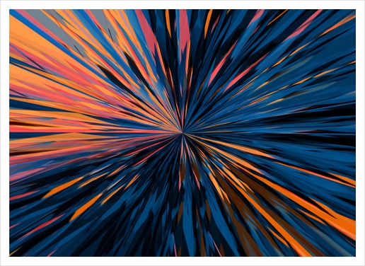 psychedelic splash painting abstract pattern in orange brown pink blue Art Print by Timmy333