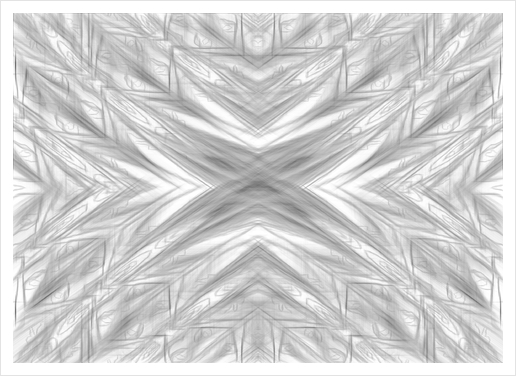 psychedelic drawing symmetry graffiti art abstract pattern in black and white Art Print by Timmy333