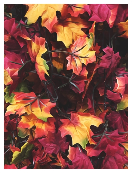 maple leaves texture background in autumn season Art Print by Timmy333