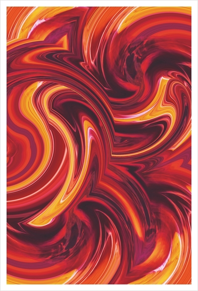 yellow red and brown spiral painting abstract background Art Print by Timmy333