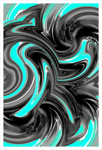 blue and black curly painting texture abstract background Art Print by Timmy333