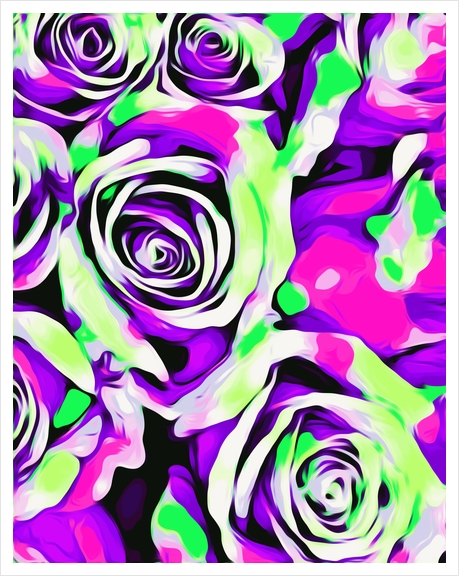 pink purple and green roses texture abstract background Art Print by Timmy333