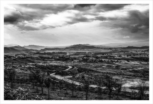 view from Simi Valley, USA in black and white Art Print by Timmy333