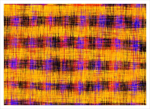 plaid pattern abstract texture in orange yellow pink purple Art Print by Timmy333