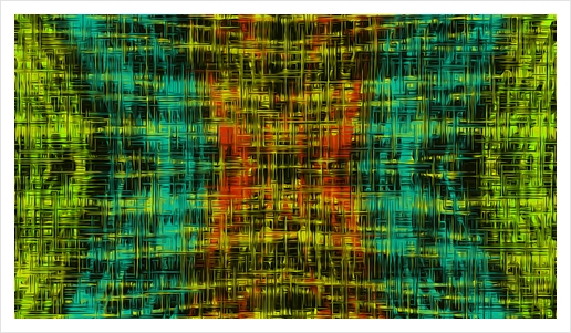 orange blue yellow and green line pattern abstract background Art Print by Timmy333