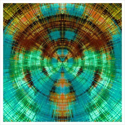 green brown orange and blue circle plaid pattern background Art Print by Timmy333