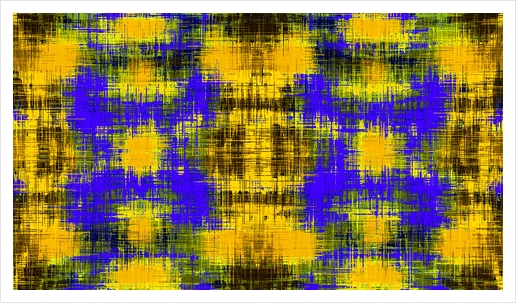 yellow purple and black plaid pattern abstract background Art Print by Timmy333