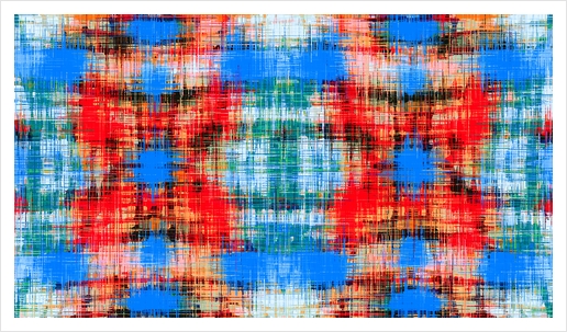 red blue green and black plaid pattern abstract background Art Print by Timmy333