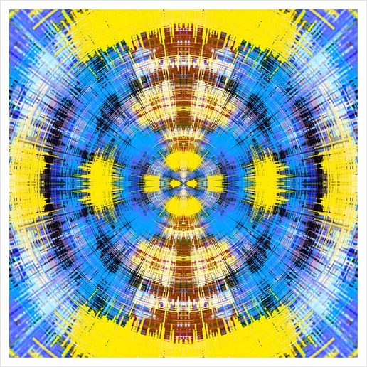 blue yellow and brown circle plaid pattern abstract background Art Print by Timmy333