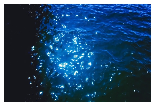 light of the star on the blue water Art Print by Timmy333