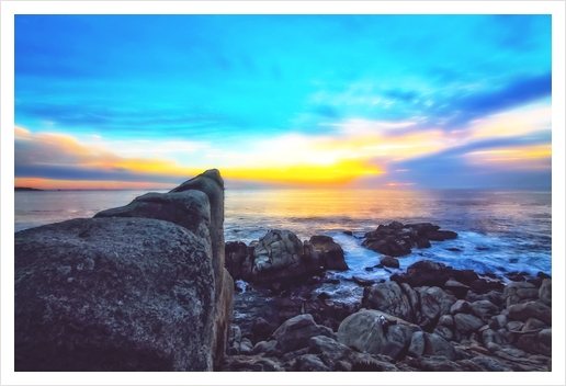 ocean sunset view with beautiful blue cloudy sky Art Print by Timmy333