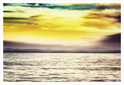 cloudy sunset sky with ocean view Art Print by Timmy333