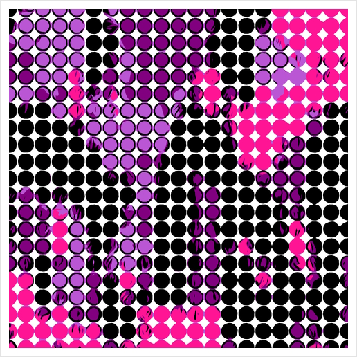 circle pattern graffiti drawing abstract in purple pink black Art Print by Timmy333