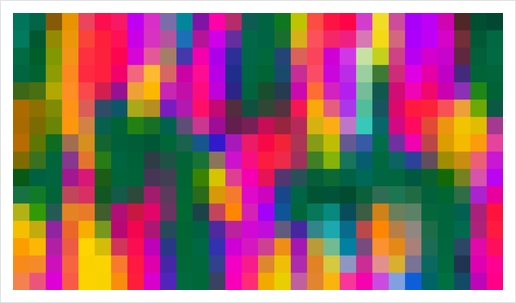 pink blue green orange yellow and purple pixel background Art Print by Timmy333