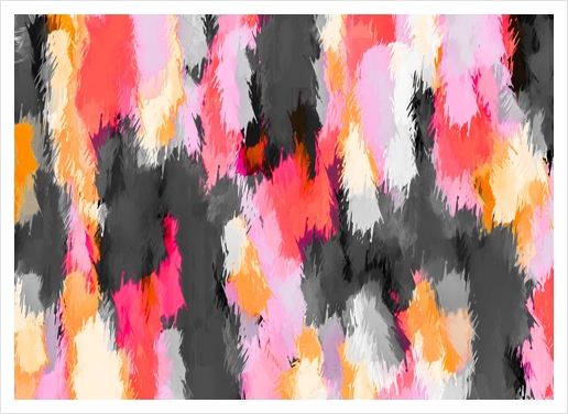 pink orange and black painting texture abstract background Art Print by Timmy333