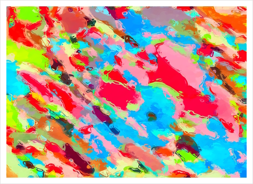 camouflage pattern painting abstract background in green blue pink red orange Art Print by Timmy333