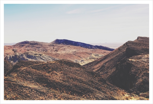 desert and mountain with blue sky in summer Art Print by Timmy333