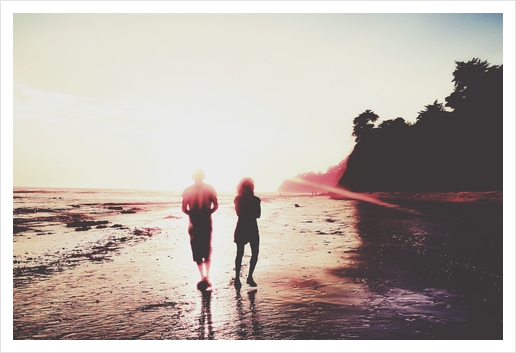 walking on the with sunset light in summer Art Print by Timmy333