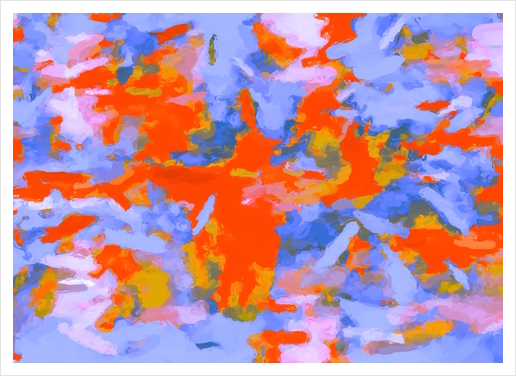 splash painting texture abstract background in red blue orange Art Print by Timmy333