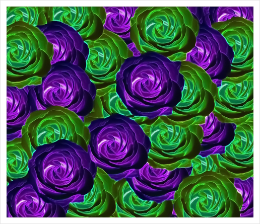 blooming rose texture pattern abstract background in purple and green Art Print by Timmy333