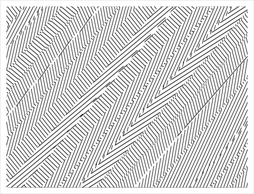 geometric line pattern abstract background in black and white Art Print by Timmy333