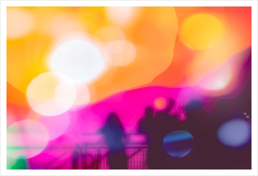 summer sunset sky with colorful bokeh light abstract background Art Print by Timmy333