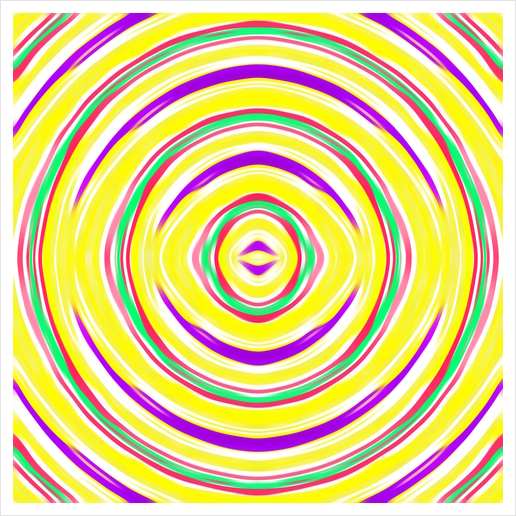 yellow purple green pink circle line drawing abstract background Art Print by Timmy333