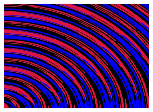 graffiti line drawing abstract pattern in red blue and black Art Print by Timmy333