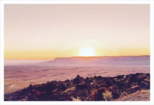 summer sunset over the mountain in the desert in Utah, USA Art Print by Timmy333