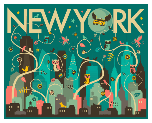 WILD NEW YORK Art Print by Jazzberry Blue