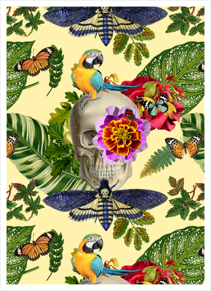 TROPICAL SKULL Art Print by GloriaSanchez