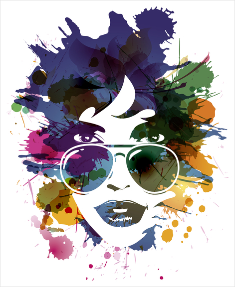 Femme à Lunettes... Art Print by Vic Storia