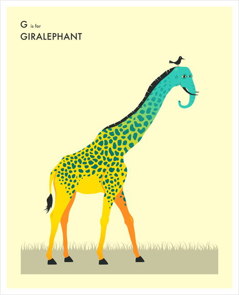 GIRALEPHANT Art Print by Jazzberry Blue