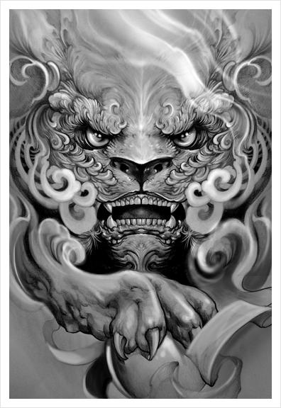 Foo dog Art Print by Elvintattoo