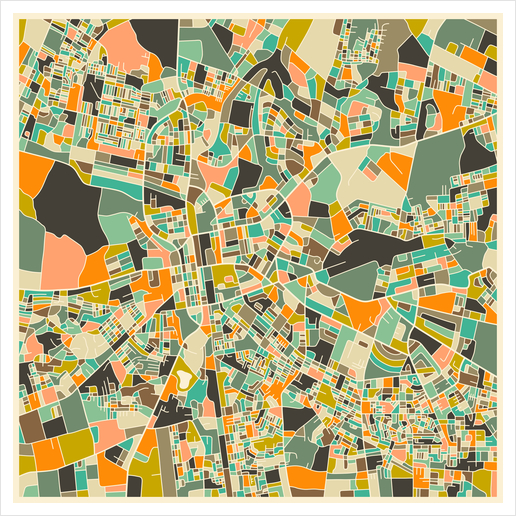 LUSAKA MAP 1 Art Print by Jazzberry Blue