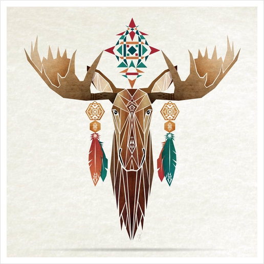 moose Art Print by Manoou