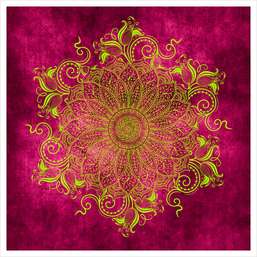 Mandala - Pink Lemon Art Print by aleibanez